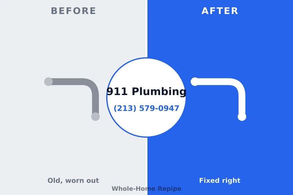 Before and after: plumbing repair Carterville, MO